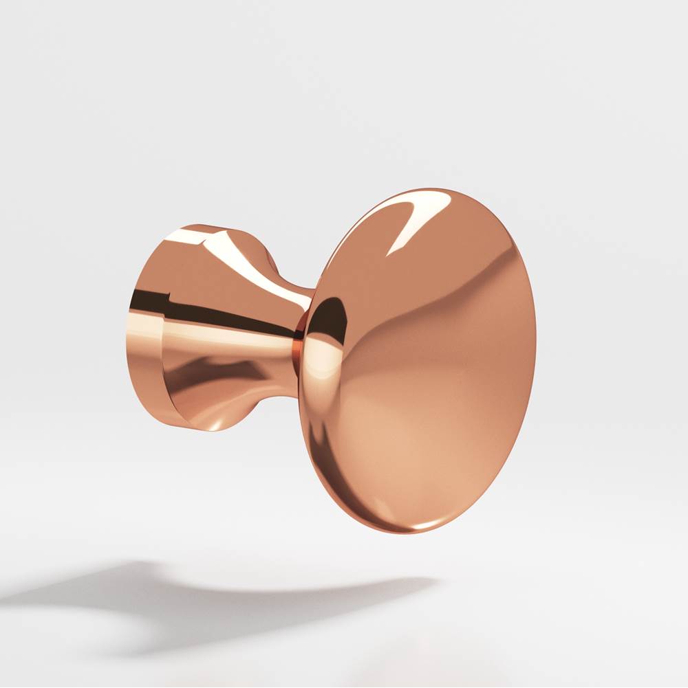 Colonial Bronze - 1.125'' diameter Round Cabinet Knob hand finished in Polished Copper - Polished Copper