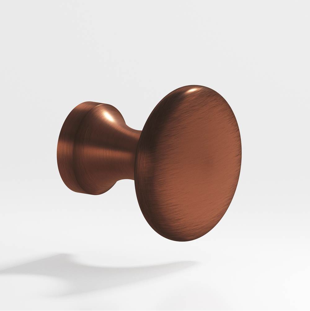 Colonial Bronze - 0.875'' diameter Round Cabinet Knob hand finished in Matte Antique Copper - Matte Antique Copper