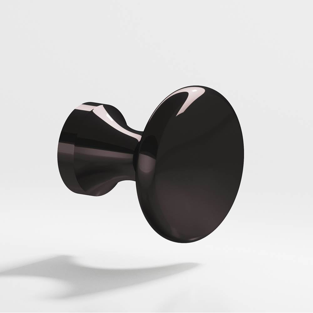 Colonial Bronze - 0.875'' diameter Round Cabinet Knob hand finished in Satin Black - Satin Black