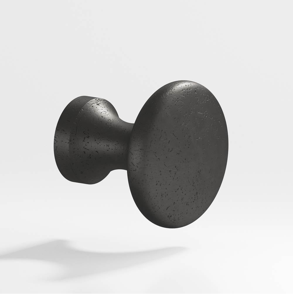 Colonial Bronze - 1.125'' diameter Round Cabinet Knob hand finished in Distressed Satin Black - Distressed Satin Black