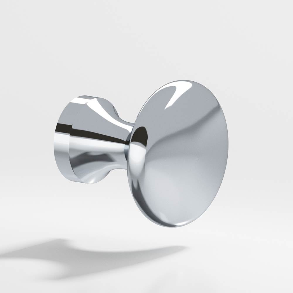Colonial Bronze - 0.875'' diameter Round Cabinet Knob hand finished in Polished Chrome - Polished Chrome