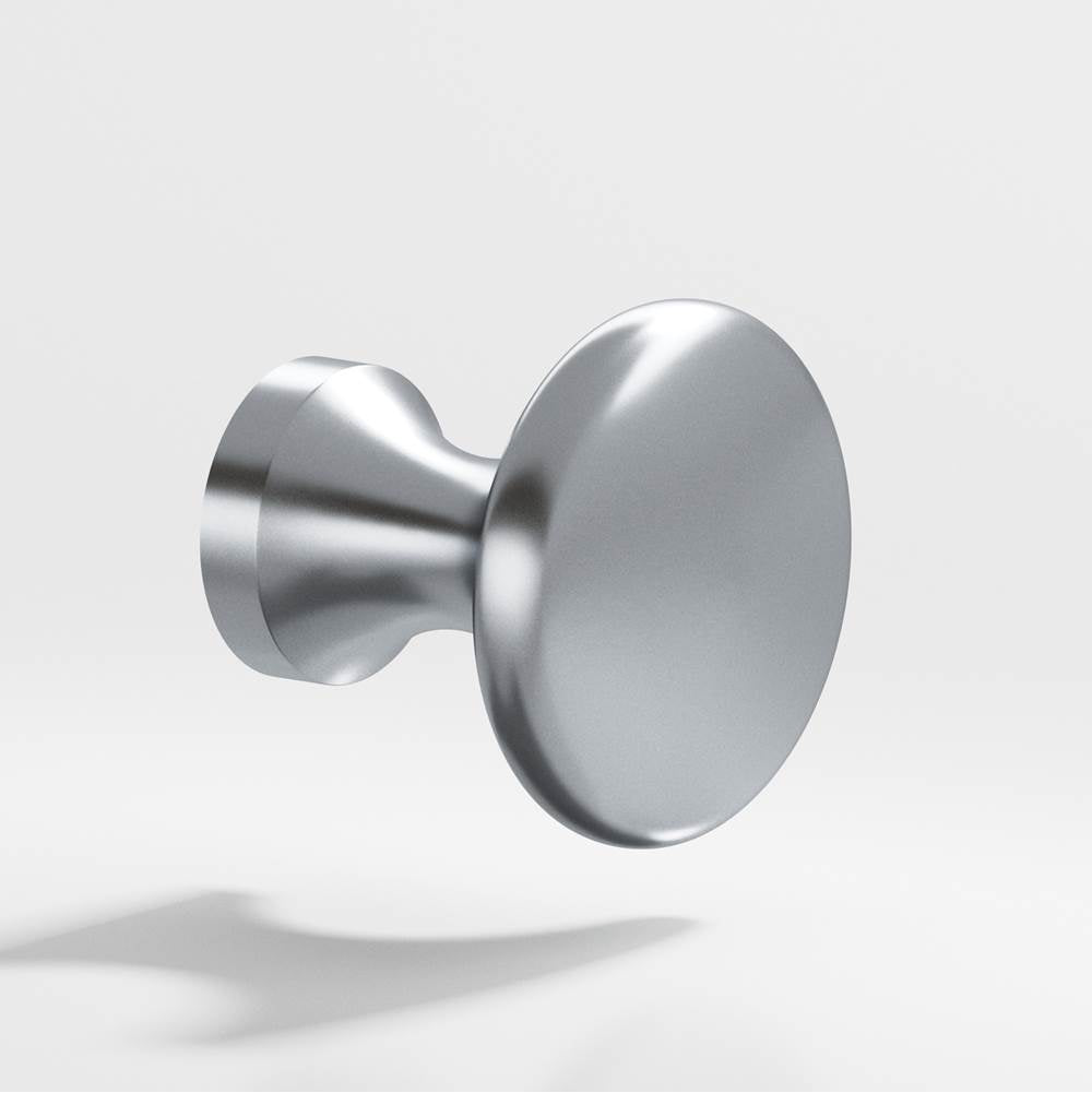 Colonial Bronze - 1.125'' diameter Round Cabinet Knob hand finished in Satin Chrome - Satin Chrome