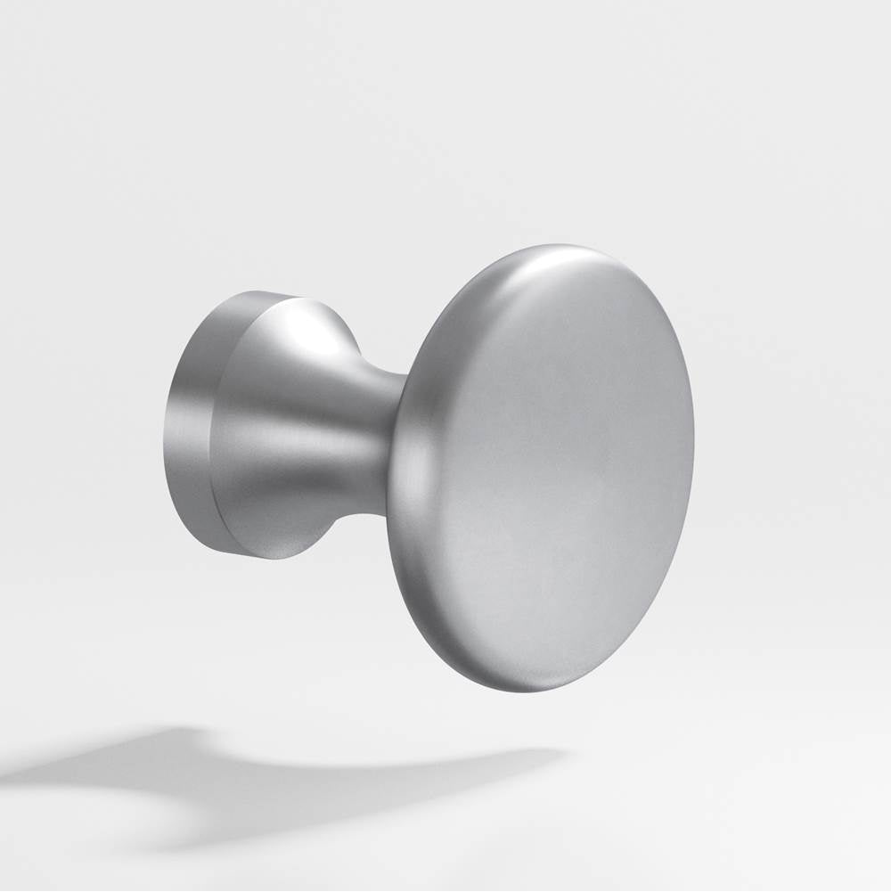 Colonial Bronze - 1.125'' diameter Round Cabinet Knob hand finished in Matte Satin Chrome - Matte Satin Chrome
