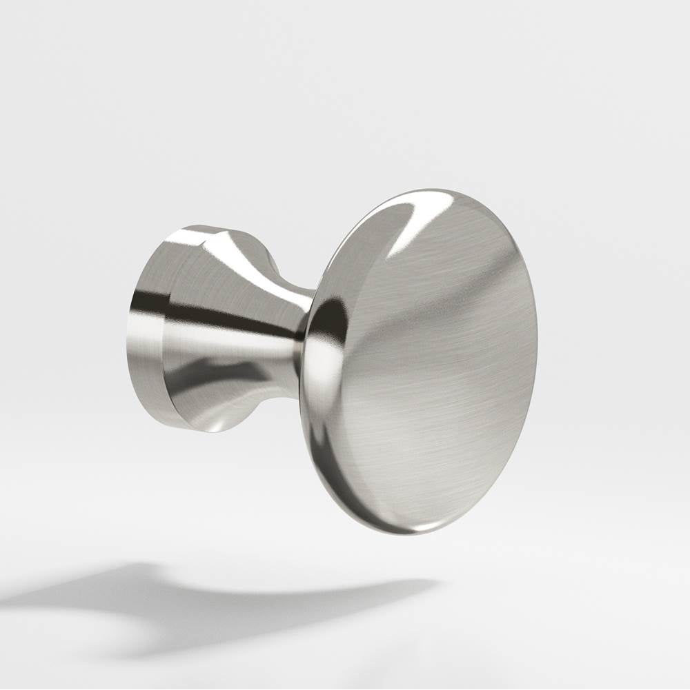 Colonial Bronze - 0.875'' diameter Round Cabinet Knob hand finished in Nickel Stainless - Nickel Stainless