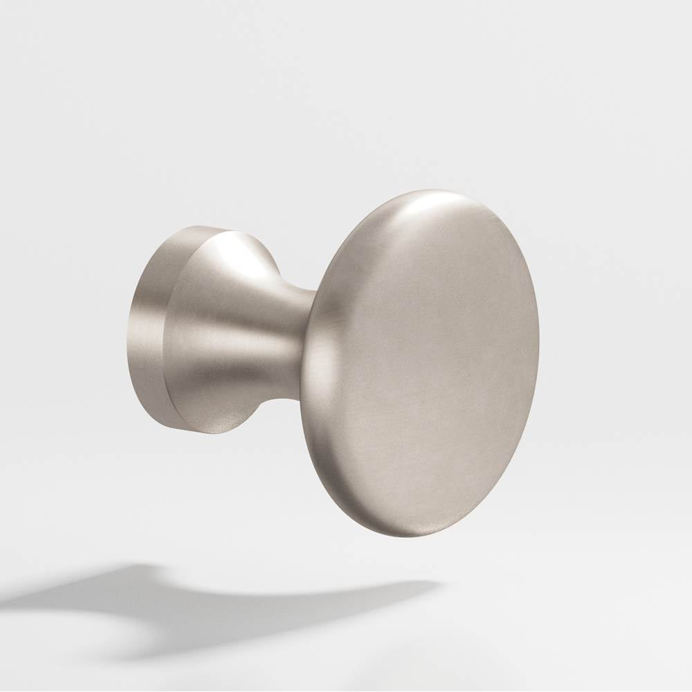 Colonial Bronze - 0.875'' diameter Round Cabinet Knob hand finished in Matte Satin Nickel - Matte Satin Nickel