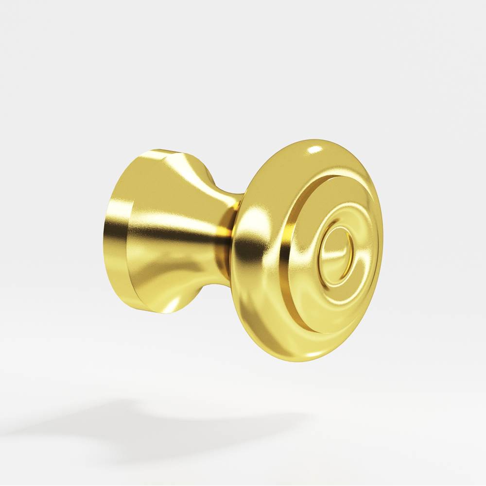Colonial Bronze - 0.875'' diameter Round Cabinet Knob hand finished in French Gold - French Gold