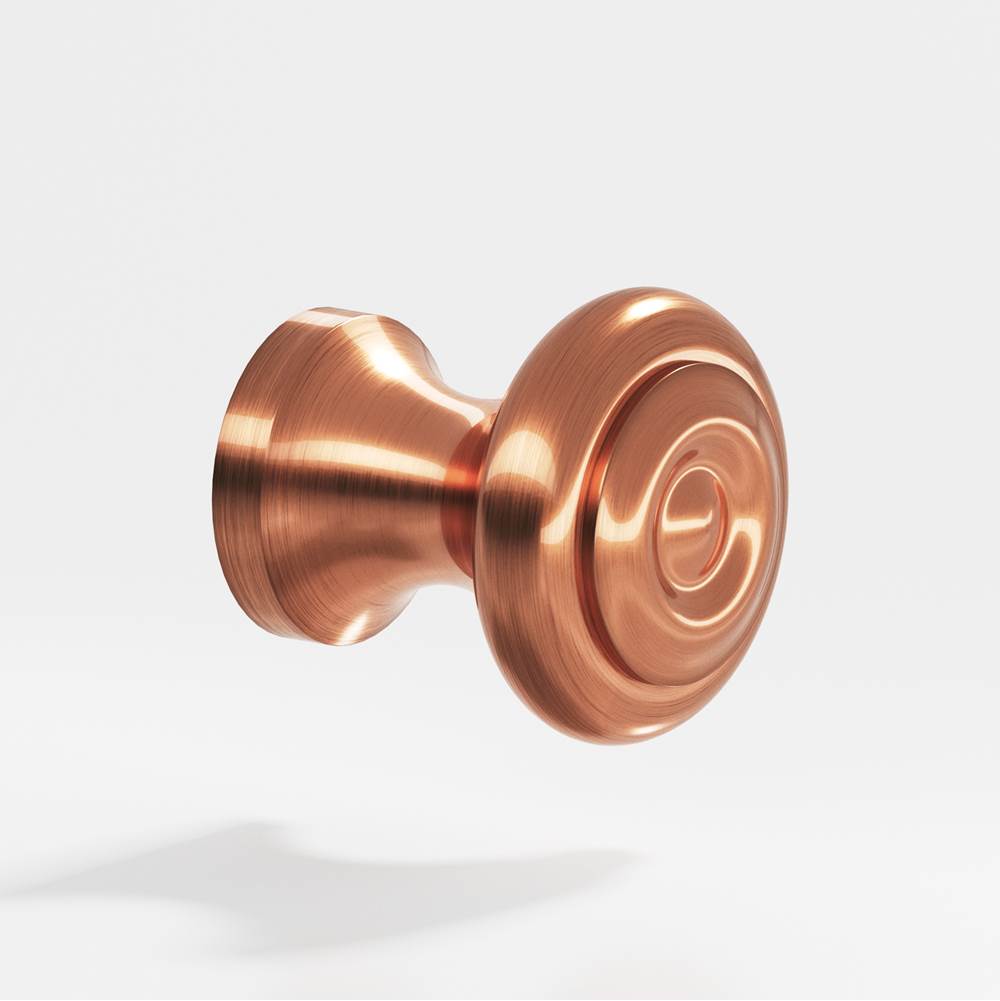 Colonial Bronze - 0.875'' diameter Round Cabinet Knob hand finished in Antique Copper - Antique Copper