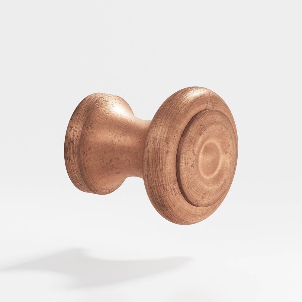 Colonial Bronze - 0.625'' diameter Round Cabinet Knob hand finished in Distressed Antique Copper - Distressed Antique Copper