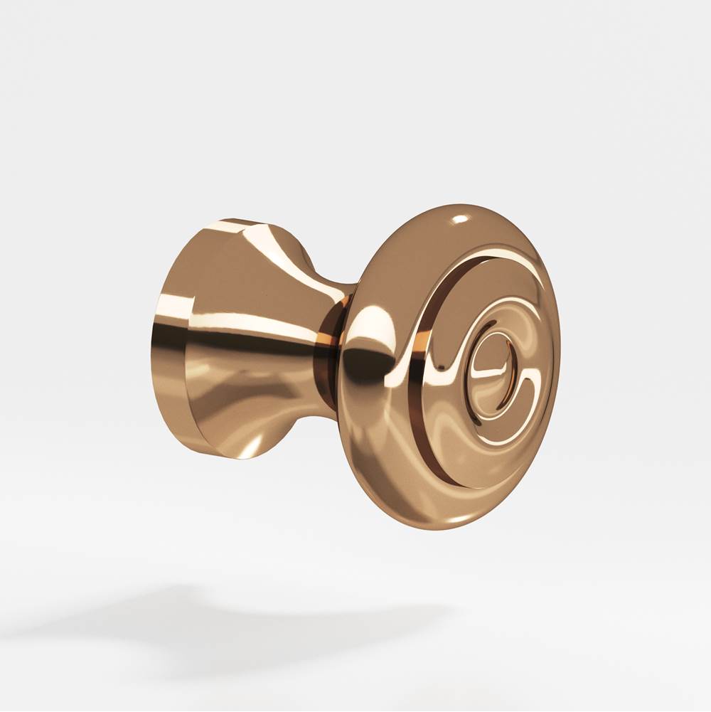 Colonial Bronze - 0.875'' diameter Round Cabinet Knob hand finished in Polished Bronze - Polished Bronze