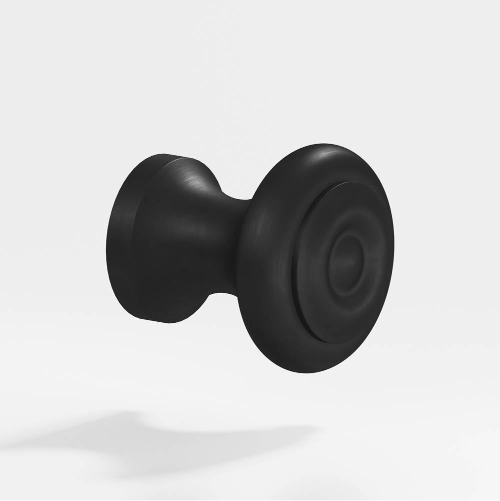 Colonial Bronze - 0.625'' diameter Round Cabinet Knob hand finished in Matte Satin Black - Matte Satin Black