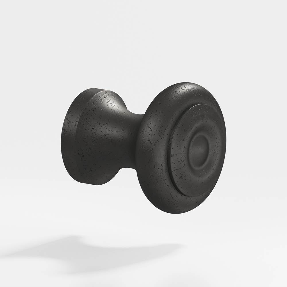 Colonial Bronze - 0.875'' diameter Round Cabinet Knob hand finished in Distressed Satin Black - Distressed Satin Black