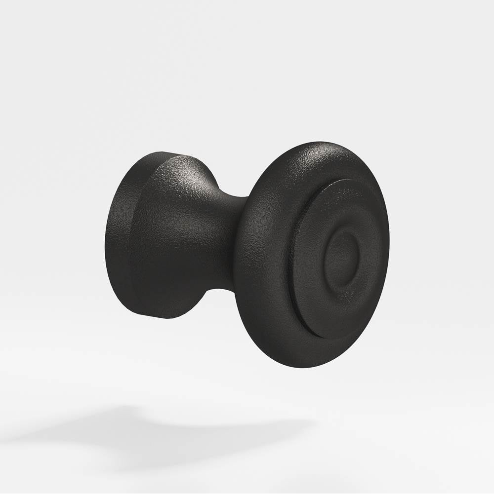 Colonial Bronze - 0.875'' diameter Round Cabinet Knob hand finished in Frost Black - Frost Black