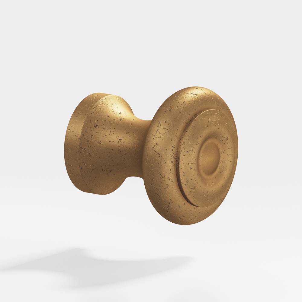 Colonial Bronze - 0.875'' diameter Round Cabinet Knob hand finished in Distressed Light Statuary Bronze - Distressed Light Statuary Bronze