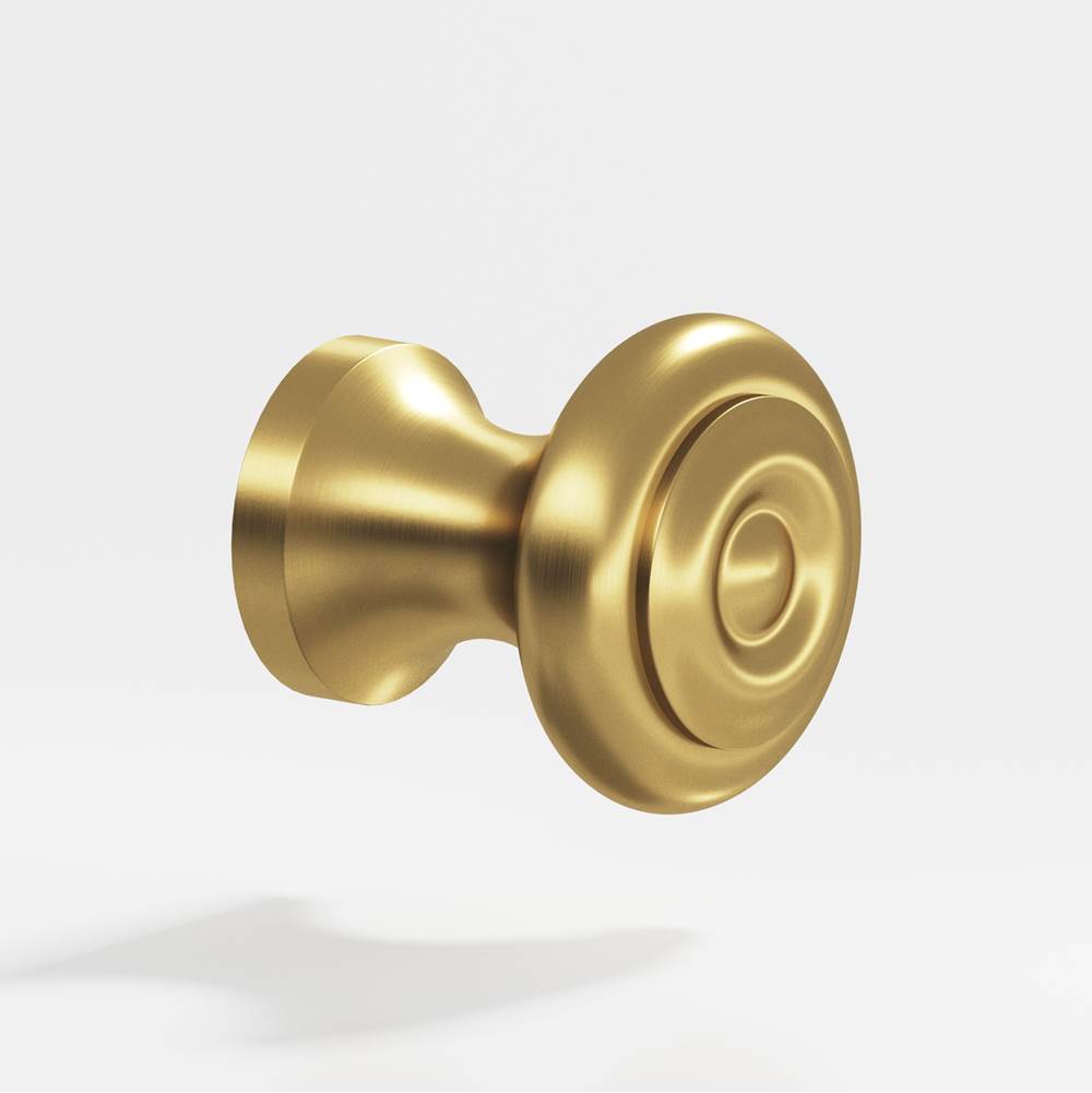 Colonial Bronze - 0.625'' diameter Round Cabinet Knob hand finished in Satin Brass - Satin Brass