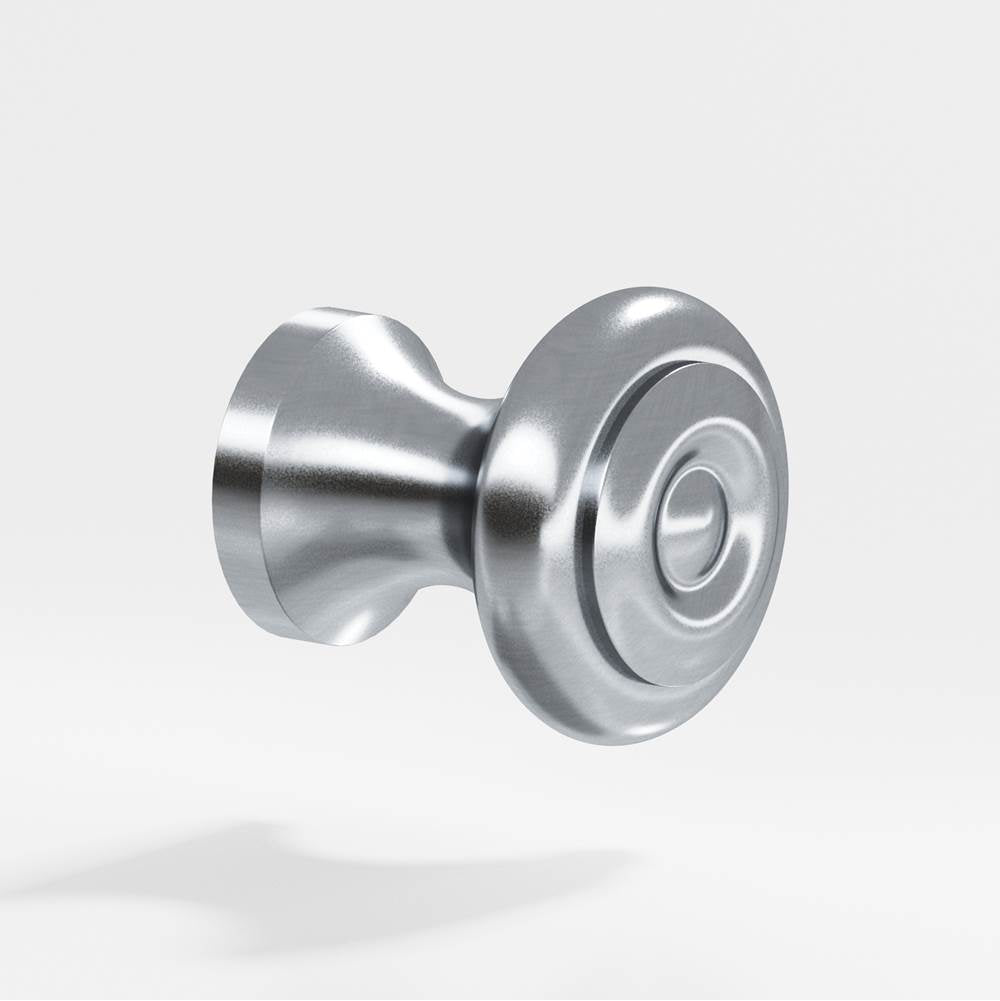 Colonial Bronze - 1.5'' diameter Round Cabinet Knob, Back-to-Back Shower Door Knob Kit hand finished in Satin Chrome - Satin Chrome