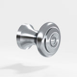 Colonial Bronze - 1.5'' diameter Round Cabinet Knob, Back-to-Back Shower Door Knob Kit hand finished in Satin Chrome - Satin Chrome