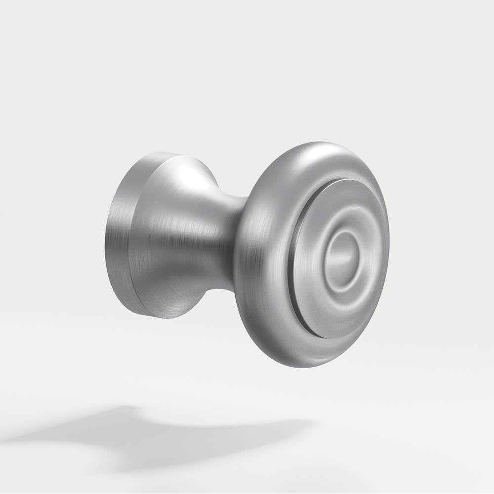 Colonial Bronze - 0.875'' diameter Round Cabinet Knob hand finished in Matte Satin Chrome - Matte Satin Chrome