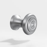 Colonial Bronze - 0.625'' diameter Round Cabinet Knob hand finished in Matte Satin Chrome - Matte Satin Chrome