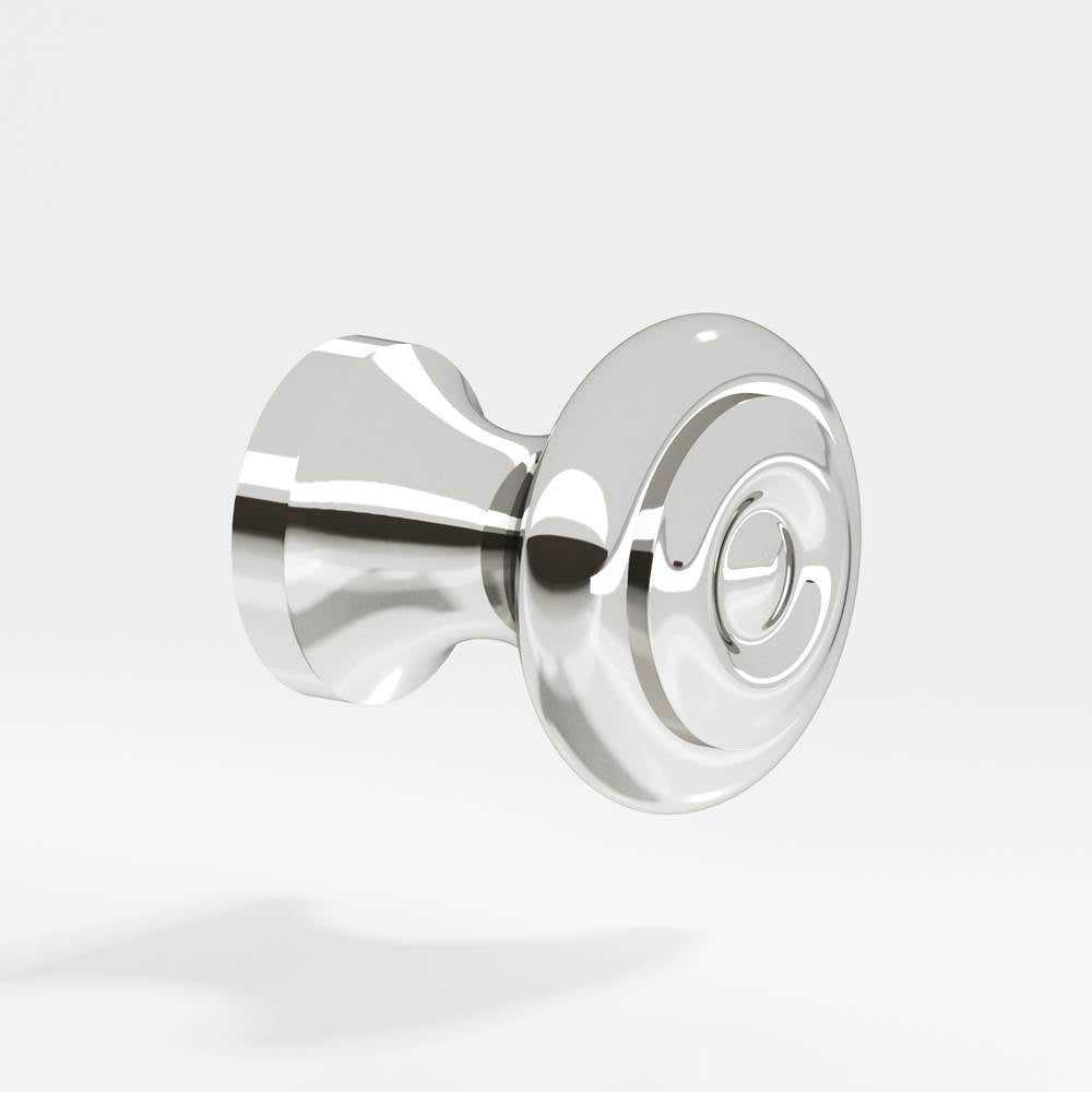 Colonial Bronze - 0.875'' diameter Round Cabinet Knob hand finished in Polished Nickel - Polished Nickel
