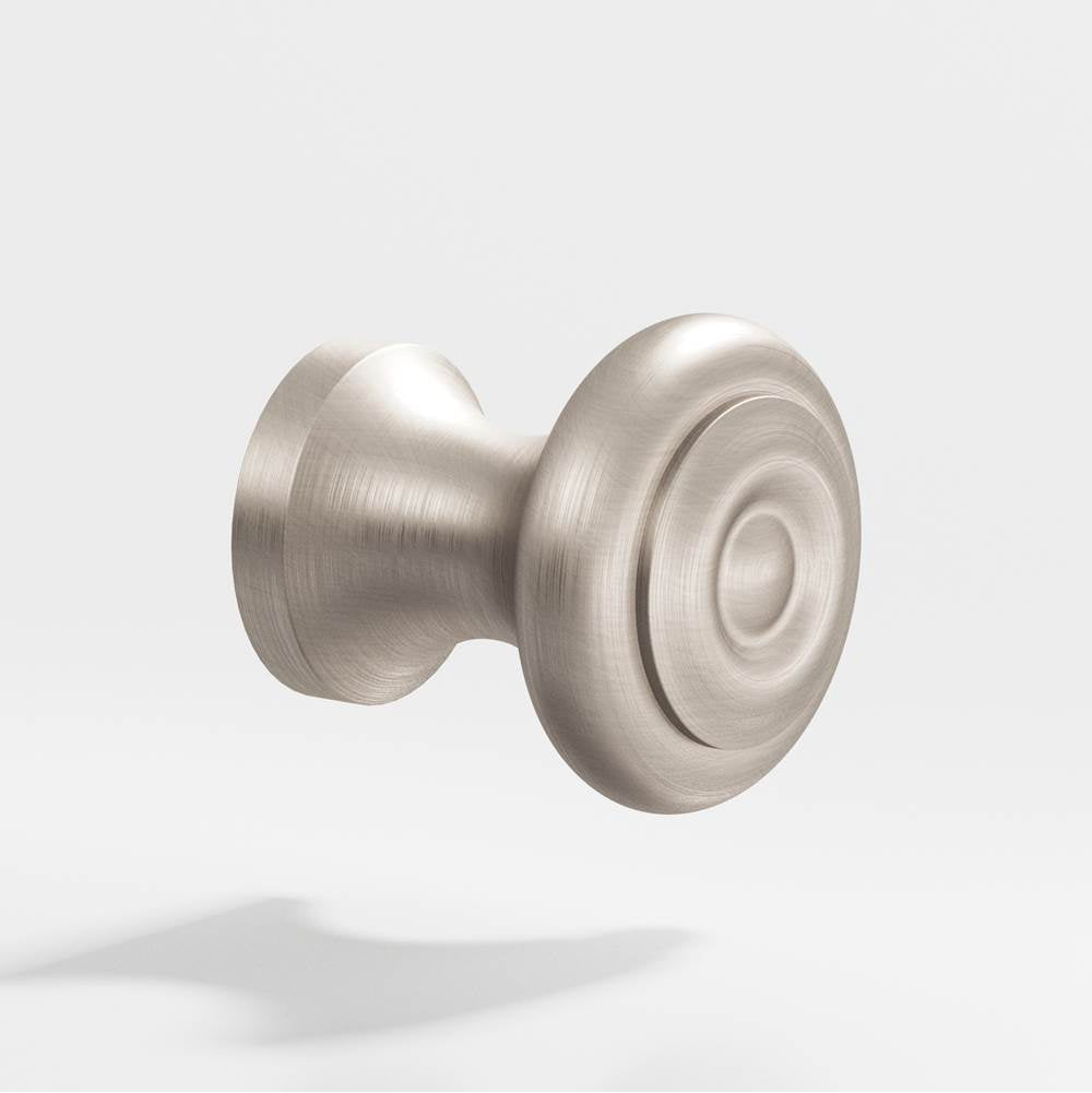 Colonial Bronze - 0.875'' diameter Round Cabinet Knob hand finished in Matte Satin Nickel - Matte Satin Nickel