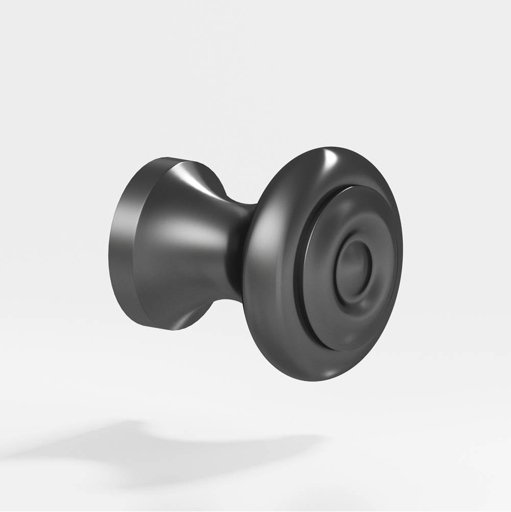 Colonial Bronze - 0.875'' diameter Round Cabinet Knob hand finished in Matte Graphite - Matte Graphite