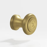 Colonial Bronze - 0.625'' diameter Round Cabinet Knob hand finished in Matte Antique Satin Brass - Matte Antique Satin Brass