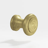 Colonial Bronze - 0.625'' diameter Round Cabinet Knob hand finished in Distressed Antique Brass - Distressed Antique Brass