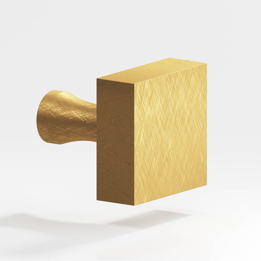 Colonial Bronze - 1.5'' Square Cabinet Knob with flared post hand finished in Weathered Brass - Weathered Brass