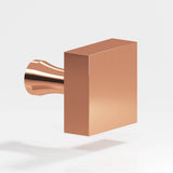 Colonial Bronze - 1.5'' Square Cabinet Knob with flared post hand finished in Polished Copper - Polished Copper
