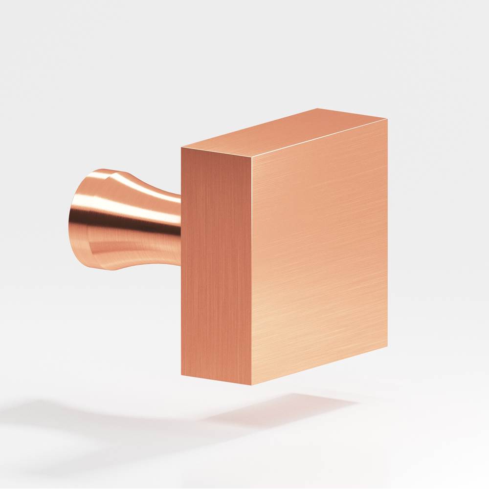Colonial Bronze - 1'' Square Cabinet Knob with flared post hand finished in Satin Copper - Satin Copper
