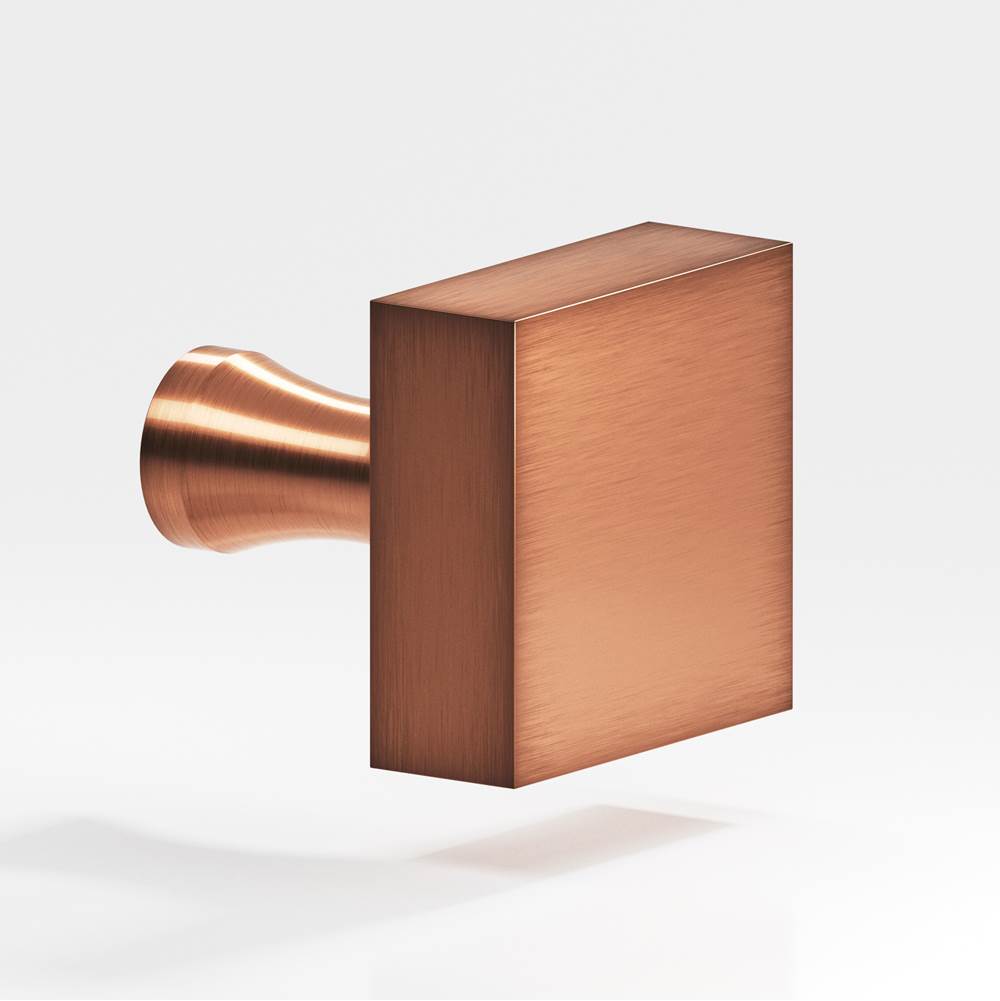 Colonial Bronze - 1.5'' Square Cabinet Knob with flared post hand finished in Antique Copper - Antique Copper