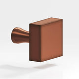 Colonial Bronze - 1'' Square Cabinet Knob with flared post hand finished in Matte Antique Copper - Matte Antique Copper