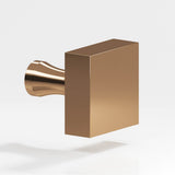 Colonial Bronze - 1'' Square Cabinet Knob with flared post hand finished in Polished Bronze - Polished Bronze