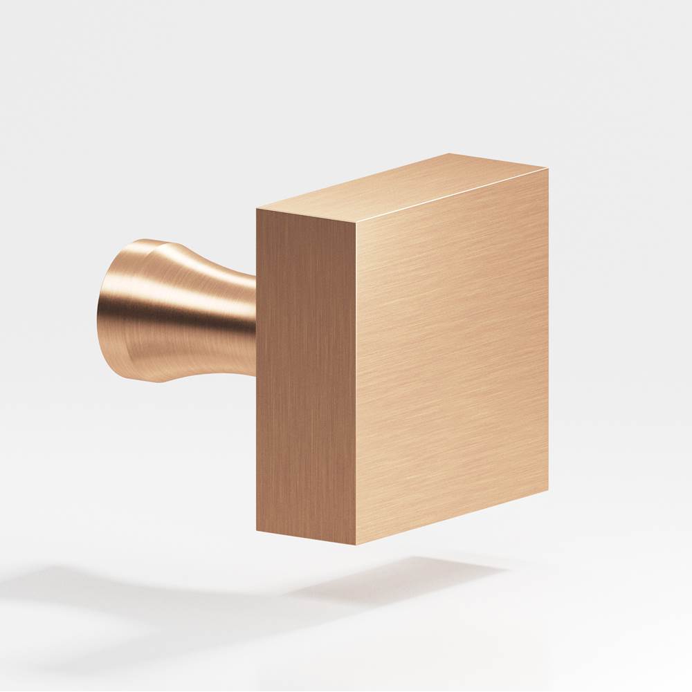 Colonial Bronze - 1.25'' Square Cabinet Knob with flared post hand finished in Satin Bronze - Satin Bronze