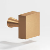 Colonial Bronze - 1'' Square Cabinet Knob with flared post hand finished in Matte Satin Bronze - Matte Satin Bronze
