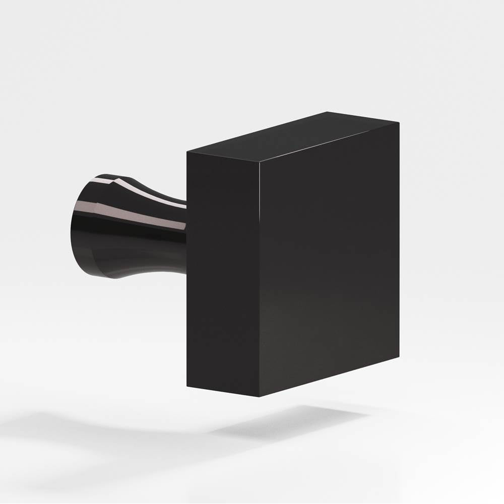 Colonial Bronze - 1.25'' Square Cabinet Knob with flared post hand finished in Satin Black - Satin Black
