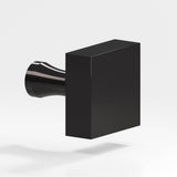 Colonial Bronze - 1.5'' Square Cabinet Knob with flared post hand finished in Satin Black - Satin Black