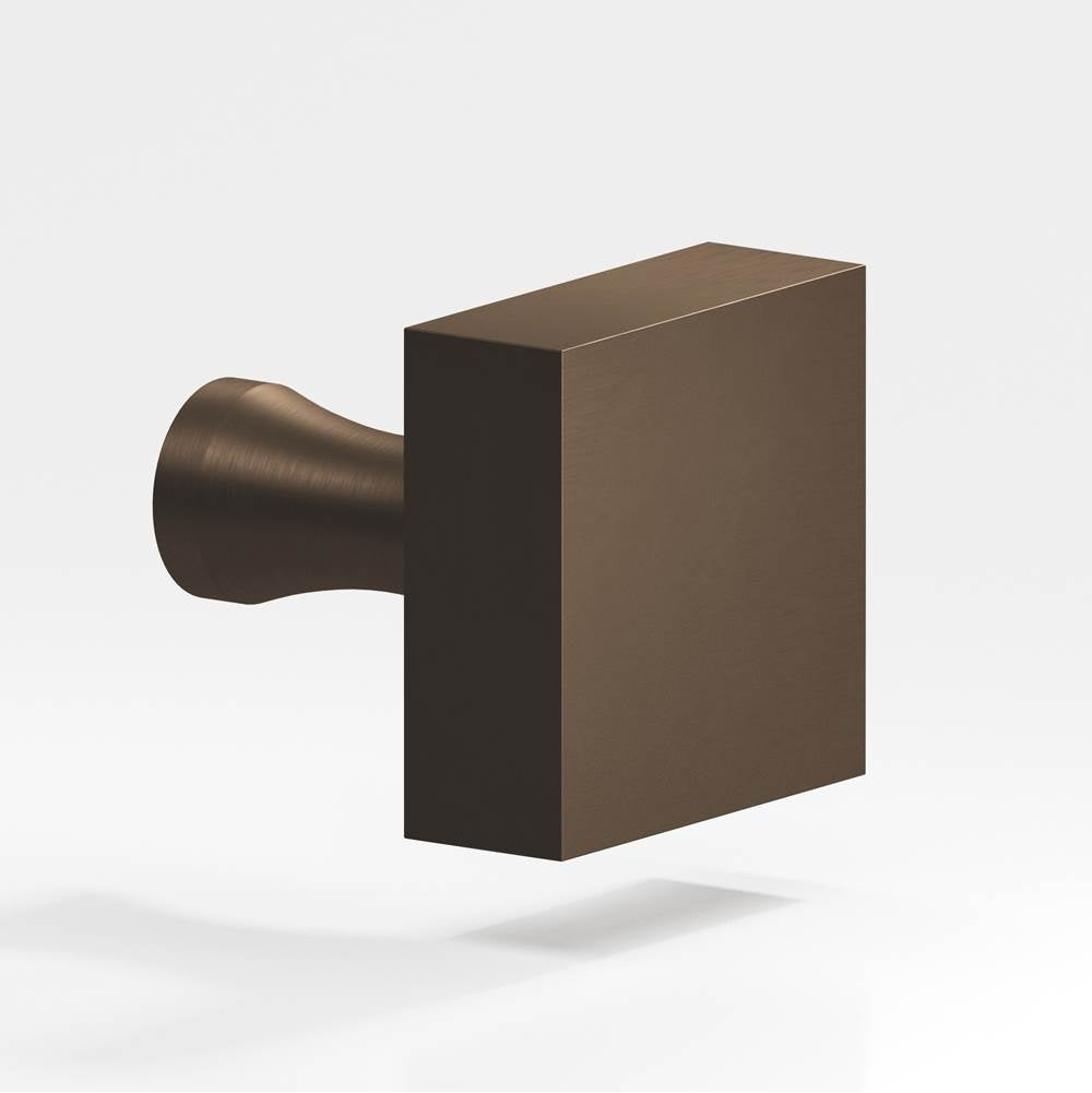 Colonial Bronze - 1.5'' Square Cabinet Knob with flared post hand finished in Heritage Bronze - Heritage Bronze