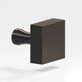 Colonial Bronze - 1.25'' Square Cabinet Knob with flared post hand finished in Dark Statuary Bronze - Dark Statuary Bronze