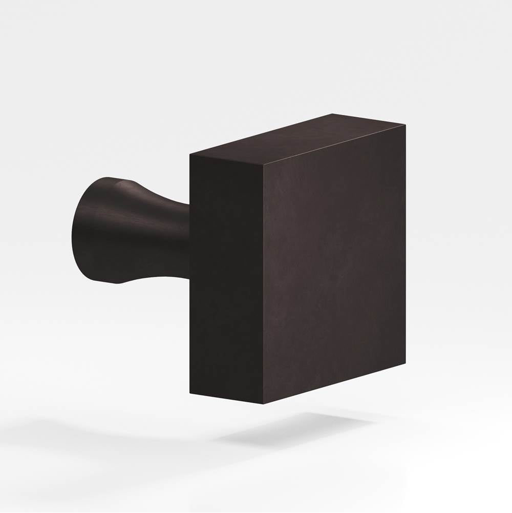 Colonial Bronze - 1.5'' Square Cabinet Knob with flared post hand finished in Matte Dark Statuary Bronze - Matte Dark Statuary Bronze