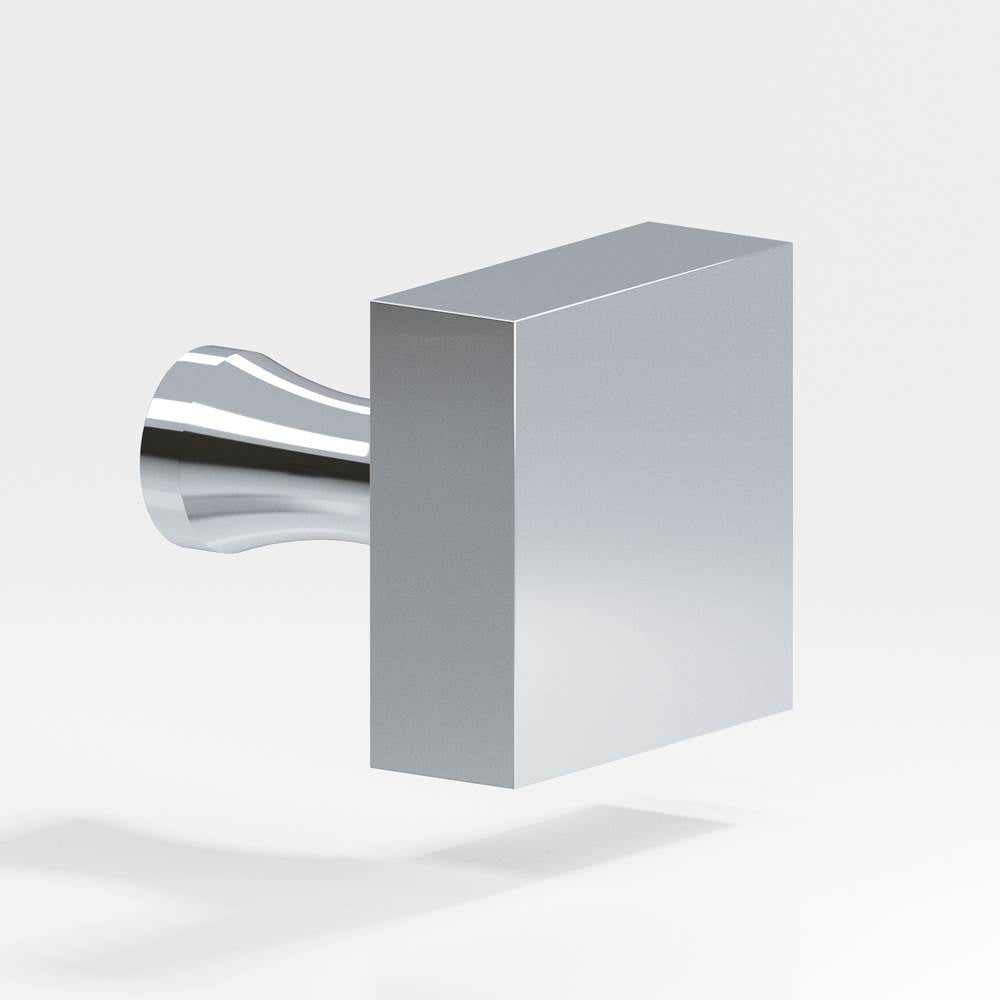 Colonial Bronze - 1.25'' Square Cabinet Knob with flared post hand finished in Polished Chrome - Polished Chrome