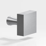 Colonial Bronze - 1'' Square Cabinet Knob with flared post hand finished in Matte Satin Chrome - Matte Satin Chrome
