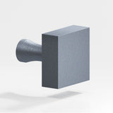 Colonial Bronze - 1'' Square Cabinet Knob with flared post hand finished in Frost Chrome - Frost Chrome