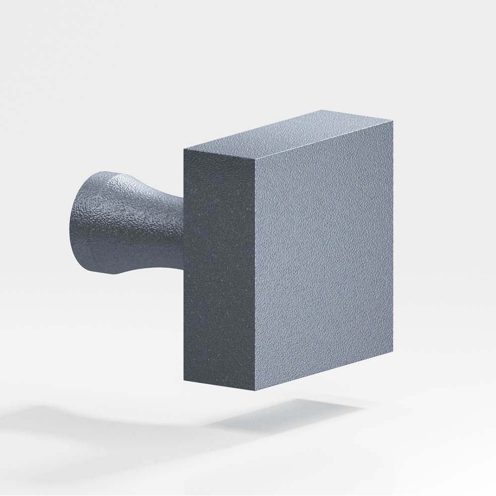 Colonial Bronze - 1.25'' Square Cabinet Knob with flared post hand finished in Frost Chrome - Frost Chrome