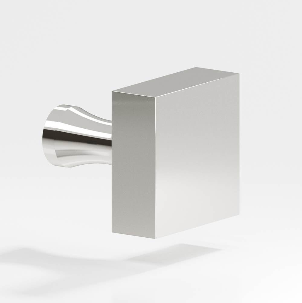 Colonial Bronze - 1'' Square Cabinet Knob with flared post hand finished in Polished Nickel - Polished Nickel