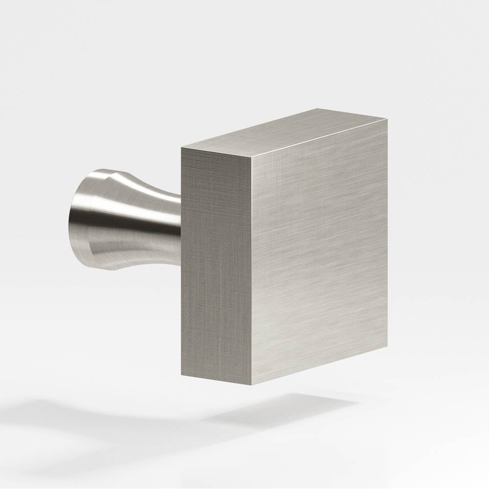 Colonial Bronze - 1'' Square Cabinet Knob with flared post hand finished in Satin Nickel - Satin Nickel