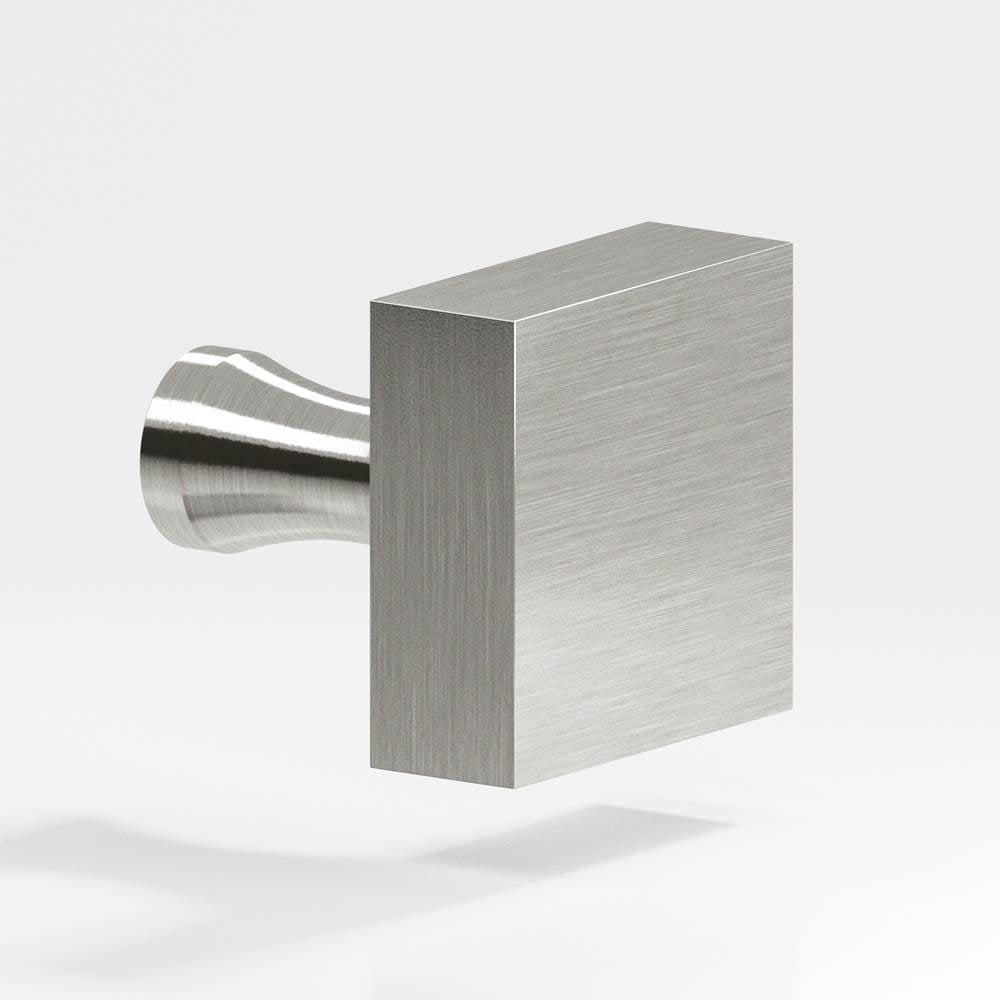 Colonial Bronze - 1'' Square Cabinet Knob with flared post hand finished in Nickel Stainless - Nickel Stainless