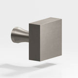 Colonial Bronze - 1.5'' Square Cabinet Knob with flared post hand finished in Matte Pewter - Matte Pewter