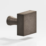 Colonial Bronze - 1.5'' Square Cabinet Knob with flared post hand finished in Distressed Pewter - Distressed Pewter