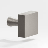 Colonial Bronze - 1'' Square Cabinet Knob with flared post hand finished in Frost Nickel - Frost Nickel